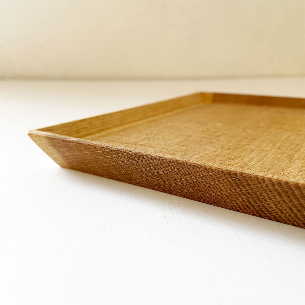 富井貴志 シカクル shikakuru 四方皿 20×20cm ナラ材 角皿 スクエアプレート 木工 現代作家 定価￥10,500- A ◎