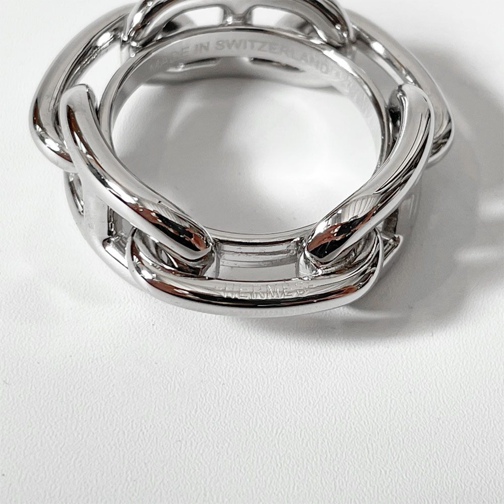 エルメス HERMES ルカデRegate シェーヌ・ダンクル Chaine d'Ancre スカーフリング シルバー スイス製 ★