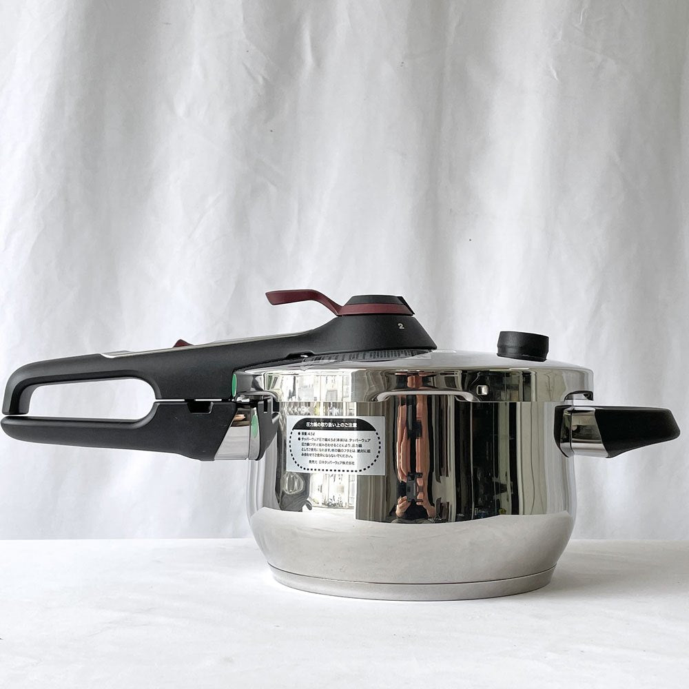 タッパーウェア Tupperware 圧力鍋 Pressure Cooker 4.5L すのこ 三脚付き ステンレス ドイツ製 定価 45,000円 ◇