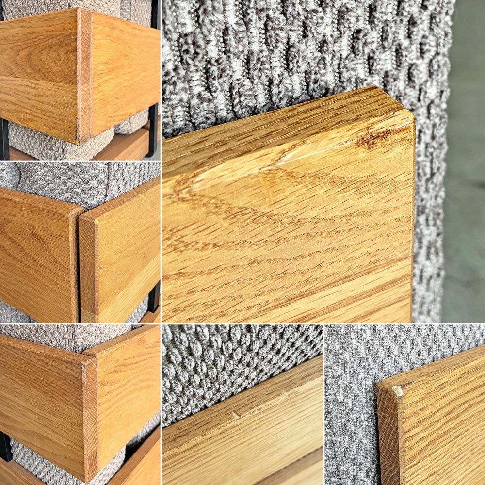 モモナチュラル MOMO Natural エヌボックス N.BOX SOFA ワイド3Pソファ カバーリングファブリック グレー系 オーク材 W205cm 定価￥205,000-以上 〓