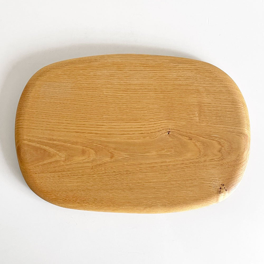 内山玲 Rei Uchiyama 栗材 カッティングボート 32×22cm 木製 まな板 サービングプラター トレイ 袋付き 現代作家 ■