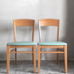 カリガリス Calligaris ビーチ材 ダイニングチェア ブルー系カラー PVCレザーシート 合皮 2脚セット イタリアモダン ■