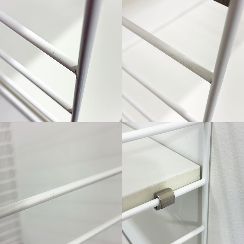 ストリングファニチャー String Furniture ストリングシステム シェルフ 棚板3枚 ウォールパネル ホワイト 壁付け棚 収納 スウェーデン ●