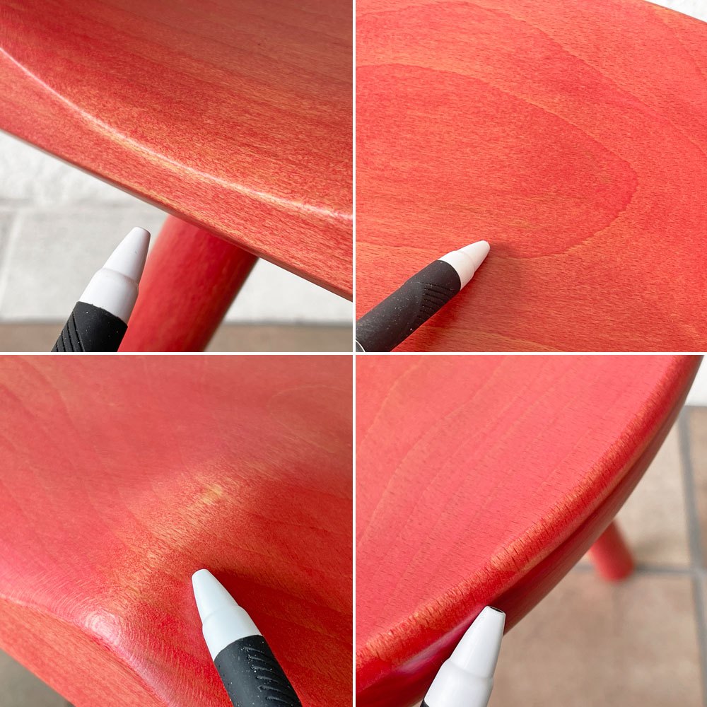 ワーナー Werner シューメーカーチェア Shoemaker Chair NO.49 スツール ビーチ材 カスタム塗装品 レッド  ラーズ・ワーナー デンマーク ◇