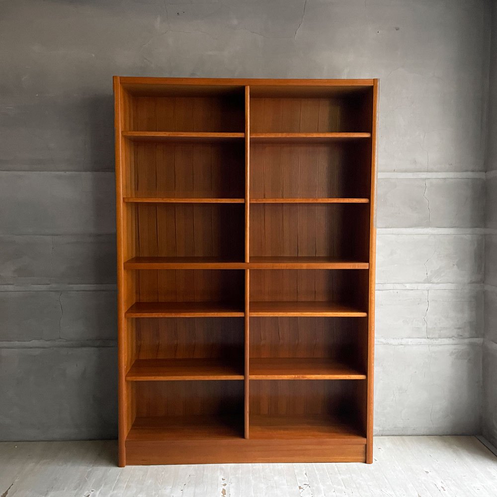 ジャパンビンテージ Japan Vintage チーク材 ブックシェルフ 本棚 オープンシェルフ 飾り棚 北欧デザイン 棚板可動式 ♪