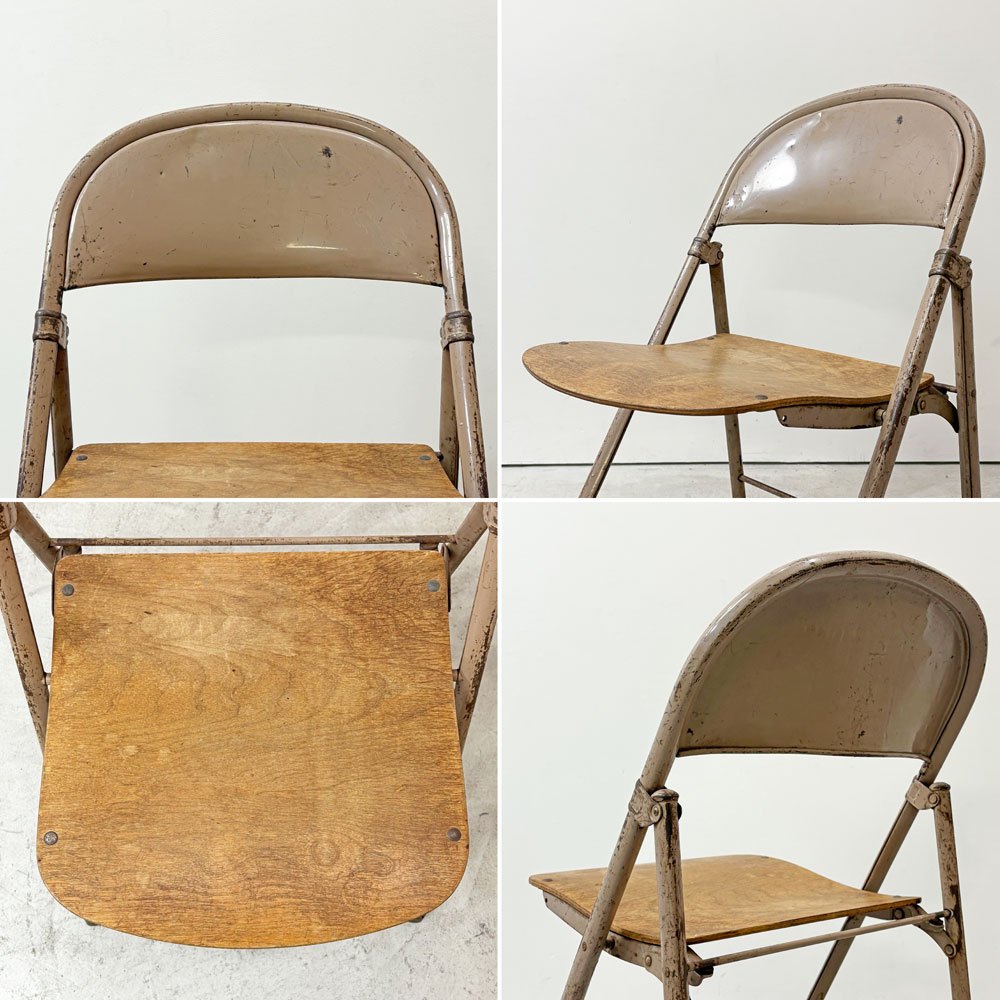 アメリカンシーティングカンパニー AMERICAN SEATING COMPANY フォールディングチェア プライウッド × スチール USビンテージ A ●