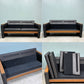 オーダーファニチャー Custom made furniture 木製フレーム ソファ ブラック PVCレザー ミッドセンチュリーデザイン ◎