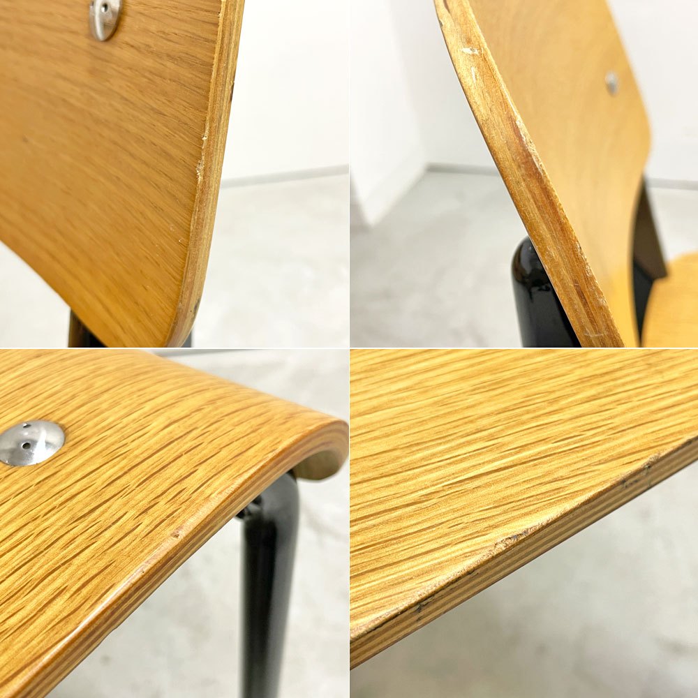 スタンダードチェア Standard chair リプロダクト ナチュラルオーク×ブラック ジャン・プルーヴェ Jean Prouve 名作椅子 B ●