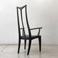クラフトファニチャー Craft furniture ハイバックチェア ダイニングチェア アーム 無垢材 レザー モダンデザイン ●