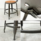 フェールトラヴァイユ FER TRAVAIL ニコルチェア NICOLLE Chair SH45cm ダイニングチェア スチール マットクリア仕上げ 別注モデル レザーパッド付 オレンジ インダストリアル フランス ●