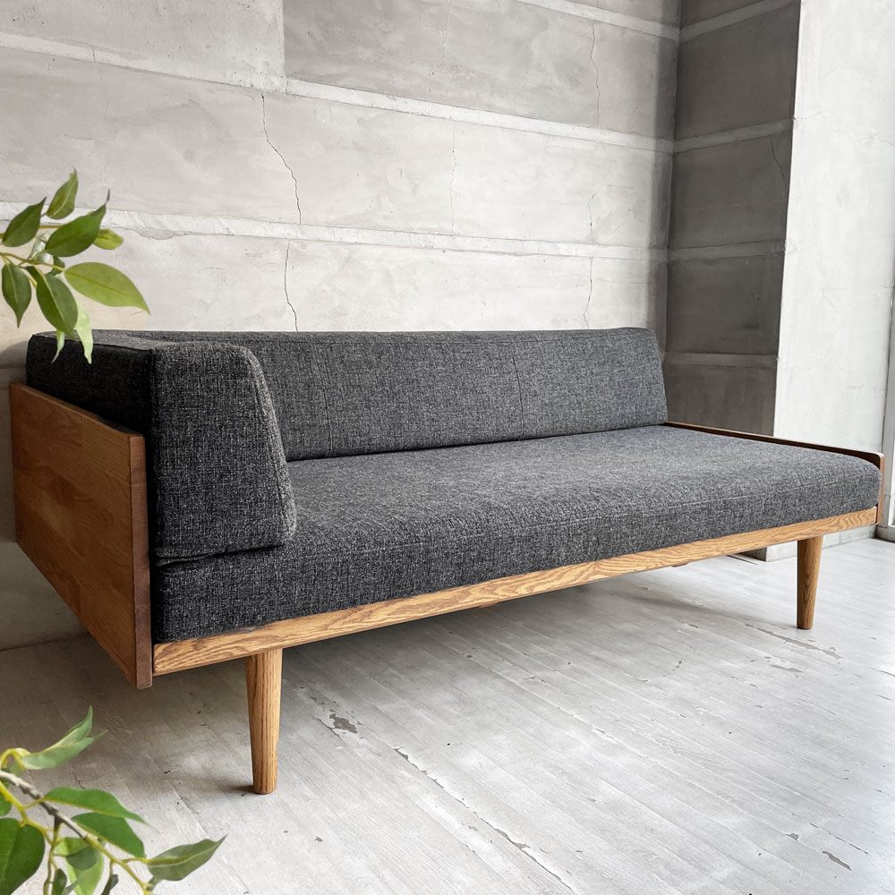 モモナチュラル Momo Natural デイソファ DAY SOFA 2.5シーター ONE ARM L 片アーム オーク無垢材フレーム 参考定価145,000円 ♪