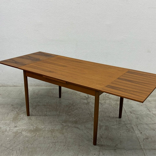 北欧ビンテージ チーク材 ドローリーフ ダイニングテーブル エクステンション 伸長式 W123～209cm デンマーク Danish Vintage ◎
