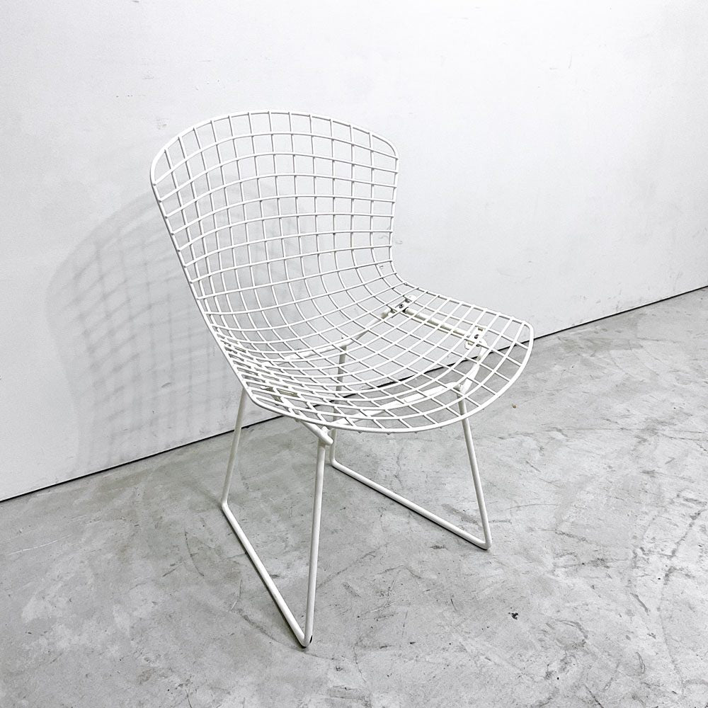 ノル Knoll 420 サイドチェア ワイヤーチェア ホワイト ハリー・ベルトイア Harry Bertoia ミッドセンチュリー ビンテージ 名作椅子 ●