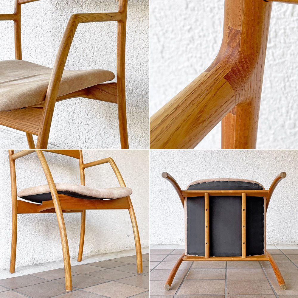 アンプ インテリアデザイン ANP INTERIOR DESIGN アンプチェア ANP chair with Arm ダイニングチェア アームチェア アッシュ無垢材 モダン 北欧スタイル 国産家具 ◇