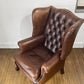 ロイズアンティークス Lloyd's Antiques リプロダクションシリーズ チェスターフィールド B&Cウイングチェア 1シーターソファ 鋲 本革 英国 ◎