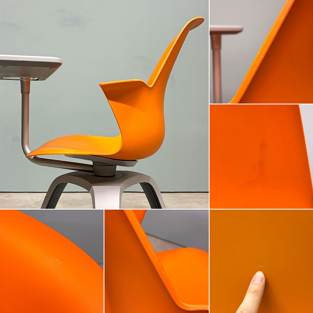 スチールケース Steelcase ノード node ミーティングチェア オフィスチェア シトロン 可動式サイドテーブル＆キャスター付き ◎