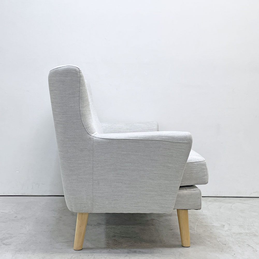 フランフラン Francfranc フルレット 2シーター カウチソファ ローソファ L字ソファ 3way ファブリック ベージュ オットマン付き W130.5cm ●