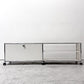 ユーエスエムハラー USM Haller モジュラーファニチャー Modular Furniture テレビボード ピュアホワイト2列1段 ドロップダウン キャスター ●