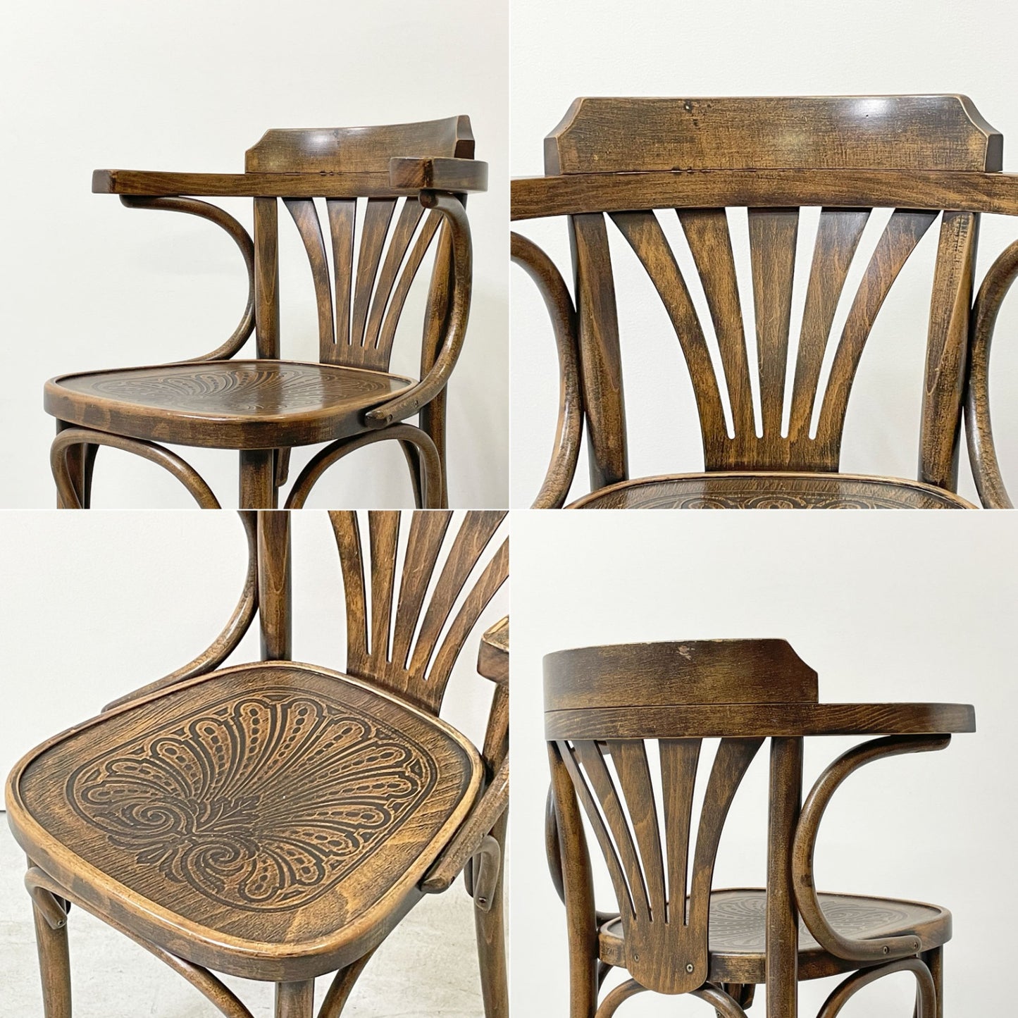 トン TON ベントウッド アームチェア Bentwood Arm chair ダイニングチェア 曲木椅子 ビーチ材 チェコ製 ●