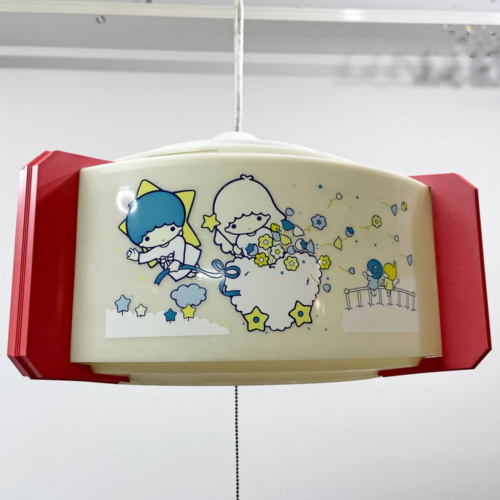 オーヤマ照明×サンリオ SANRIO キキララ リトルツインスターズ ペンダントライト 蛍光灯照明 昭和レトロ ジャパンビンテージ 当時物 ●
