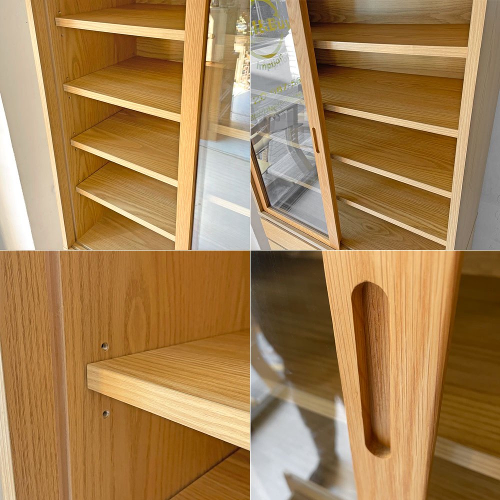 無印良品 MUJI オーク材 カップボード キッチンボード 食器棚 キャビネット 引き戸タイプ ★