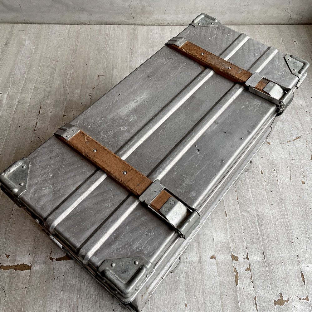 アルファ ALFA社製 ビンテージ フォールディングコンテナ ユーゴスラビア軍 折畳み アルミコンテナ ツールボックス トランスポートコンテナ ミリタリー 1979年製 ♪