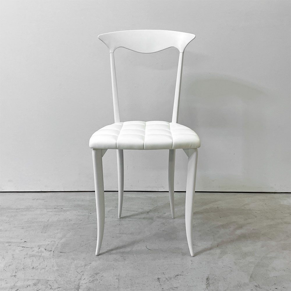 ファセム Fasem チャーム Charme ダイニングチェア アルミ レザー 本革 ホワイト クラシカル モダン イタリア ●