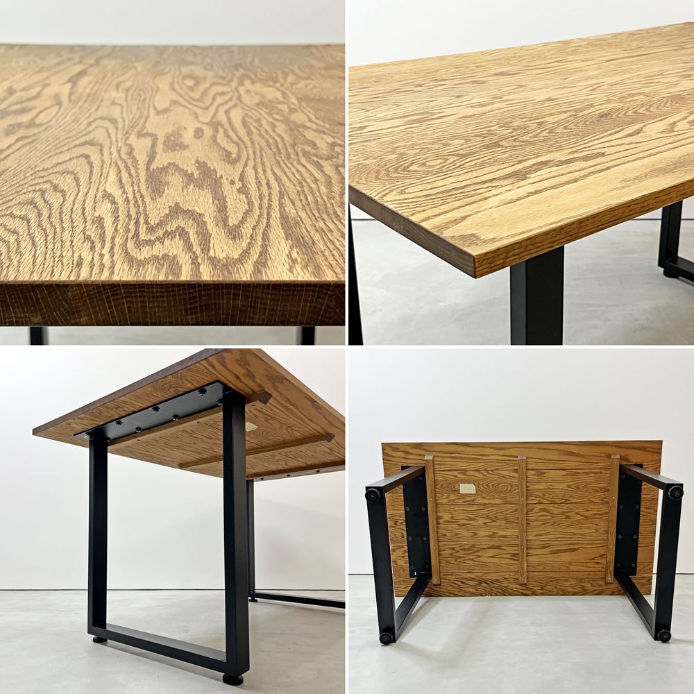 モモナチュラル MOMO Natural ダイニングテーブル RUSTIC TOP + STEEL LECT LEG オーク材 W140cm ナチュラルモダン ●