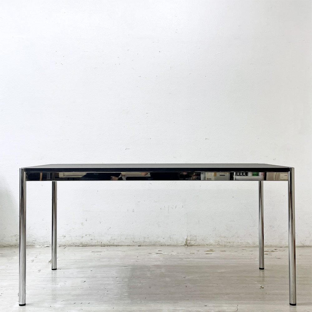 USMモジュラーファニチャー USM Haller USMハラーテーブル ワーキングデスク ダイニングテーブル チャコールリノリウム H74cm アジャスター C ●