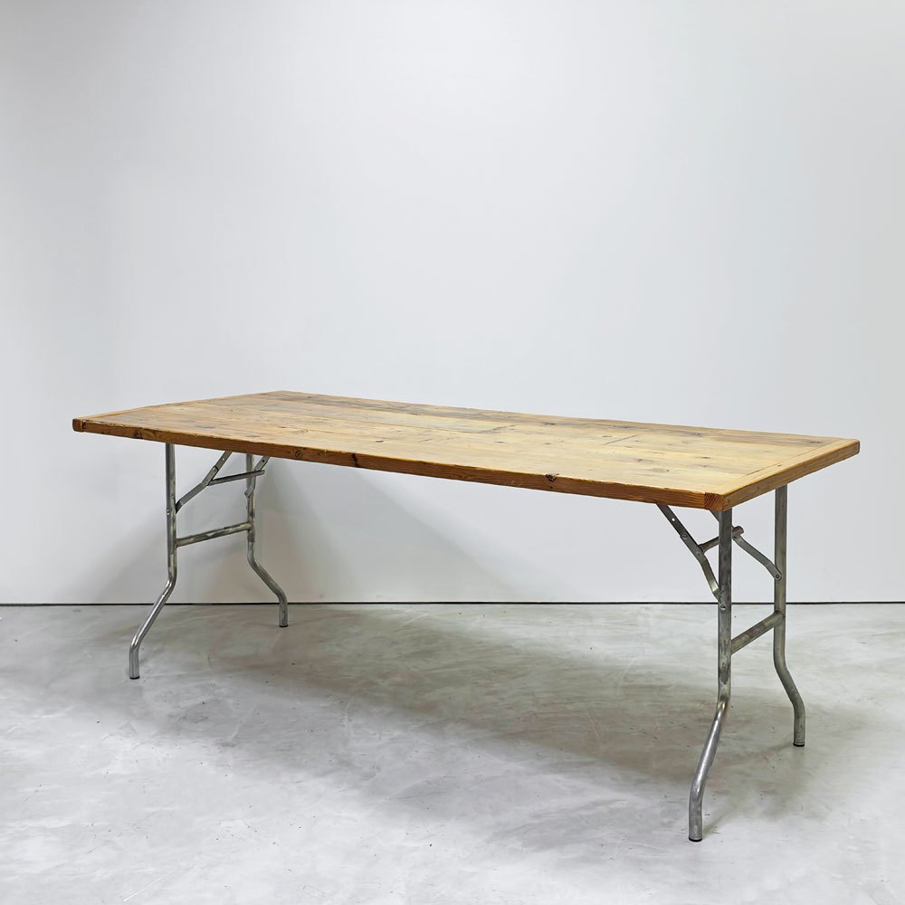 ワークテーブル エブコ EBCO ウィッシュボーンレッグ WISHBONE LEGS + 木製天板 W180cm 折り畳みテーブル 作業台 DIY P.F.S取扱い インダストリアル ●
