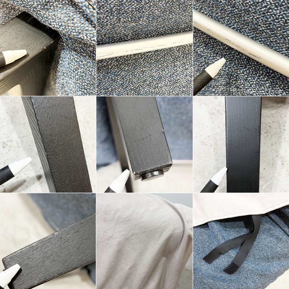 リーンロゼ ligne roset カラン CALIN 2シーターソファ ブルー系 ファブリック ウッドレッグ W167cm イージーカバー付き 定価￥404,800～ ●