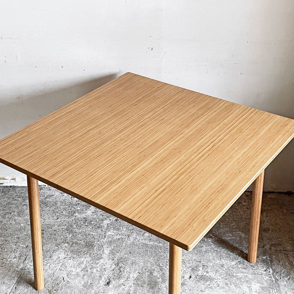 テオリ TEORI スクエアテーブル ダイニングテーブル 竹集成材 W85cm 丸脚 倉敷 ナチュラルデザイン ■