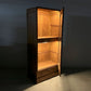 オールドメゾン old maison ガラスキャビネット 2ドロワー 収納棚 W81cm 後付けLED照明 ディスプレイ 店舗什器 ビンテージデザイン 〓