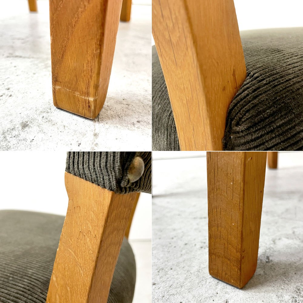 トラックファニチャー TRUCK FURNITURE エスアールチェア SR CHAIR ダイニングチェア ナラ無垢材 コーデュロイ カーキ 鋲打ち 生地張替 参考定価 約￥90,310-  ●