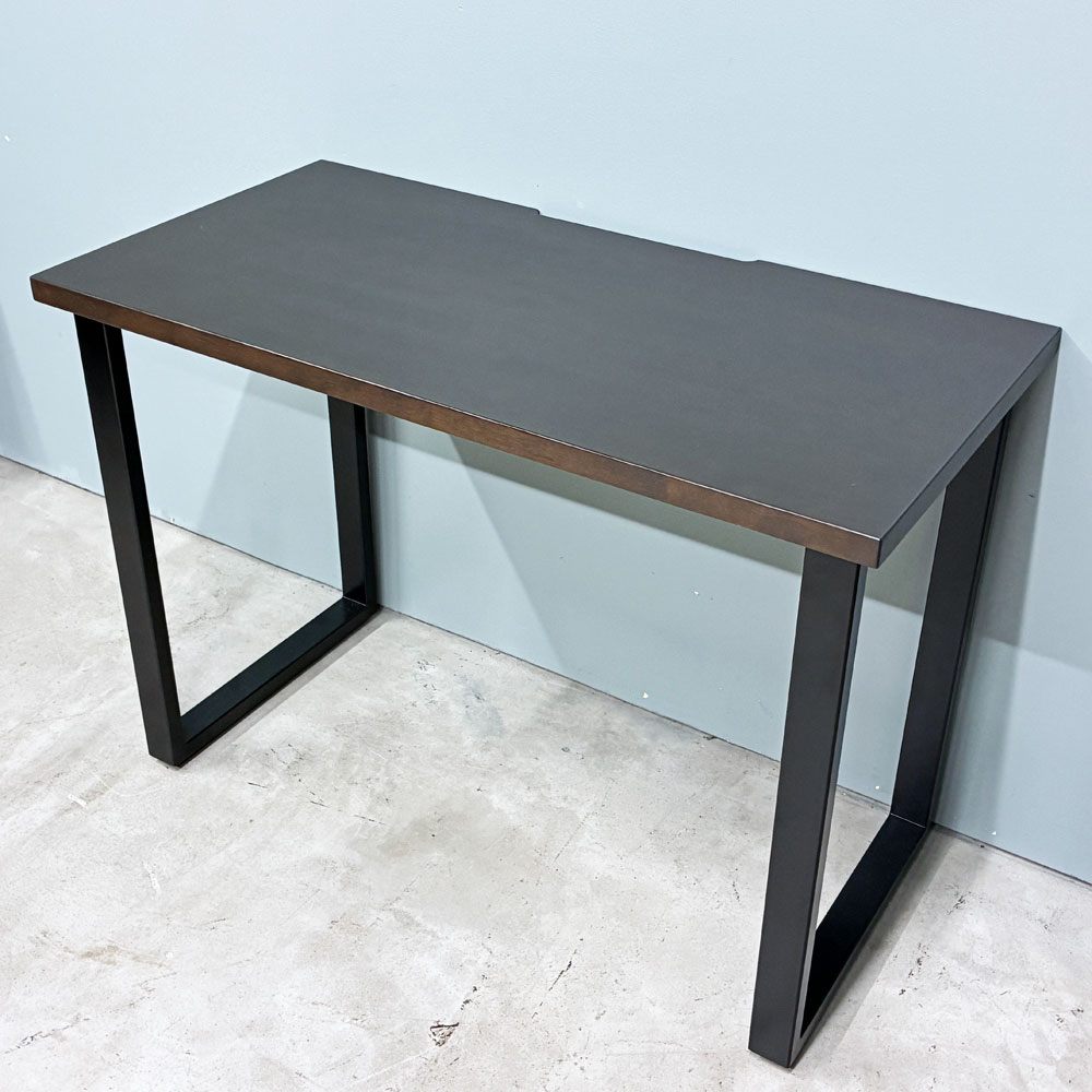 かなでもの KANADEMONO ザ・テーブル THE TABLE Black Steel Rectangle コンパクトデスク W100cm ラバーウッド スクエア脚 配線スリット付き ◎