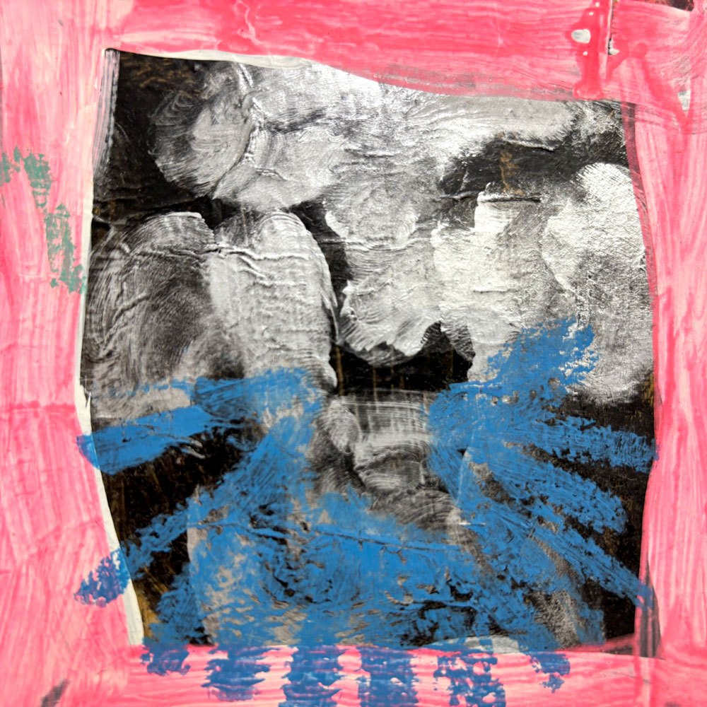 ドミニク・エディ・デュビアン Dominique Eddy Dubien unknown キャンバス画 顔  W60×H60cm モダンアート 現代美術 半具象的芸術 フランス ●