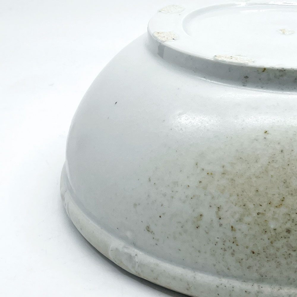 壷田和宏・亜矢 白磁 玉縁大鉢 Φ22.5x9.5cm 現代作家 ●