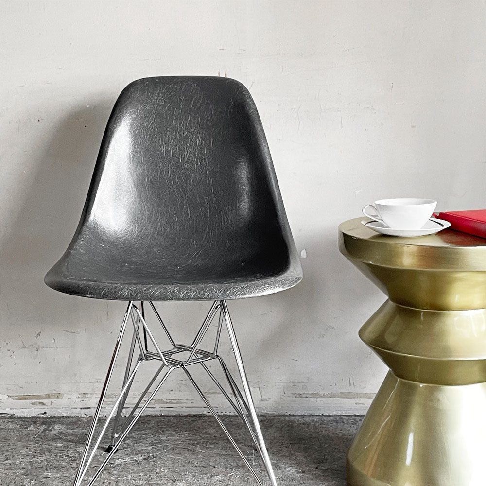 ハーマンミラー Herman Miller 2ndビンテージ サイドシェルチェア FRP製 エレファントハイドグレー エッフェルベース C&R イームズ ミッドセンチュリー ■