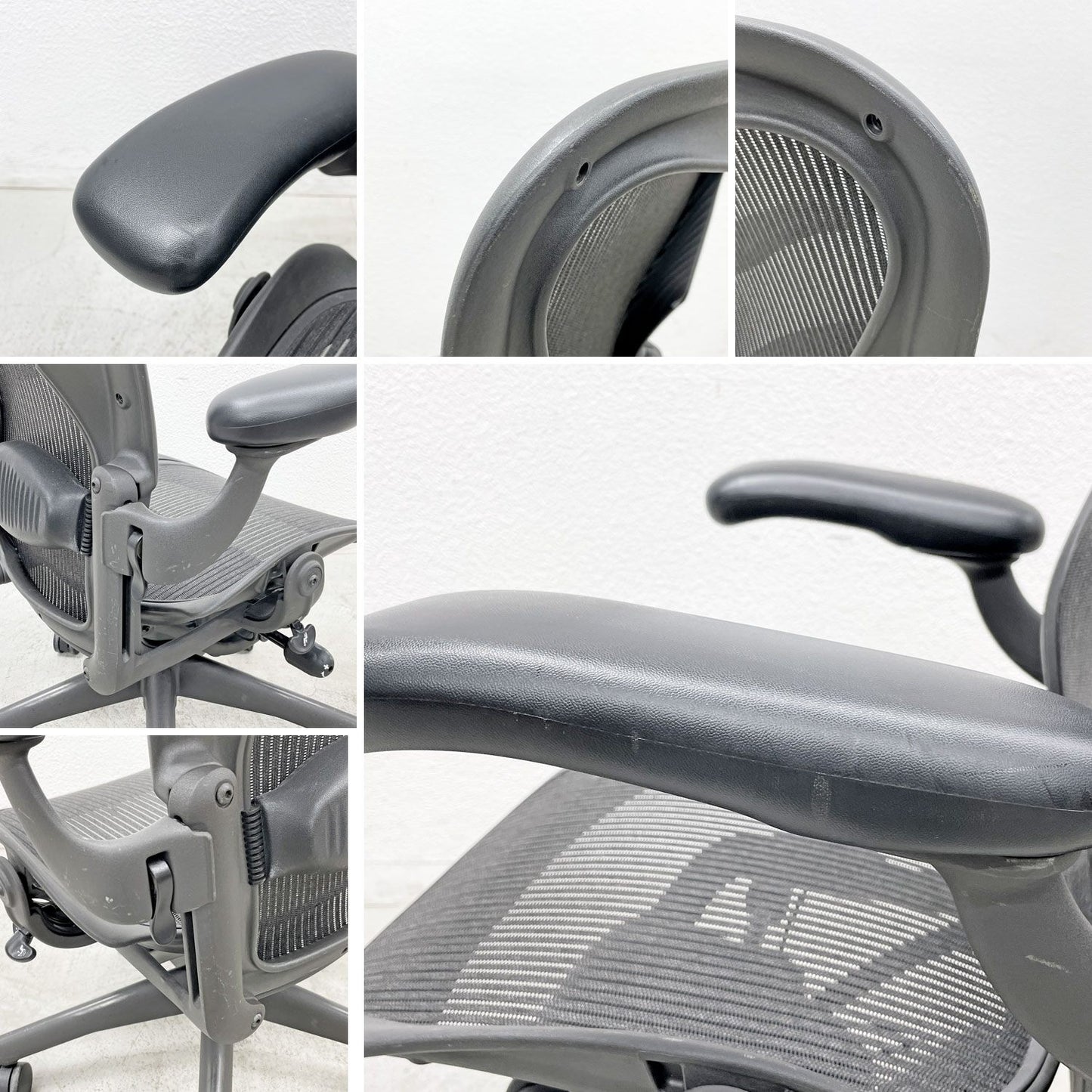 ハーマンミラー Herman Miller アーロンチェア Bサイズ ランバーサポート フル装備 グラファイトベース ビル・スタンフ ＆ ドン・チャドウィック 〓