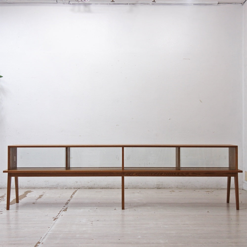 パシフィックファニチャーサービス PACIFIC FURNITURE SERVICE オーク材 ガラスキャビネット 両面 オーダーメイド ●