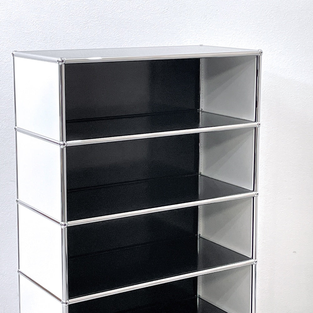 ユーエスエムハラー USMハラー USM Haller キャビネット シェルフ 1列5段 W77×D37×H129cm グラファイトブラック × ピュアホワイト ●