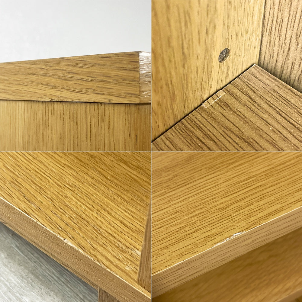 無印良品 MUJI オーク材 薄型ラック ワイド大 追加棚付き W80×D22×H213cm 7段 本棚 ブックシェルフ 廃番 参考定価38,890円 ●