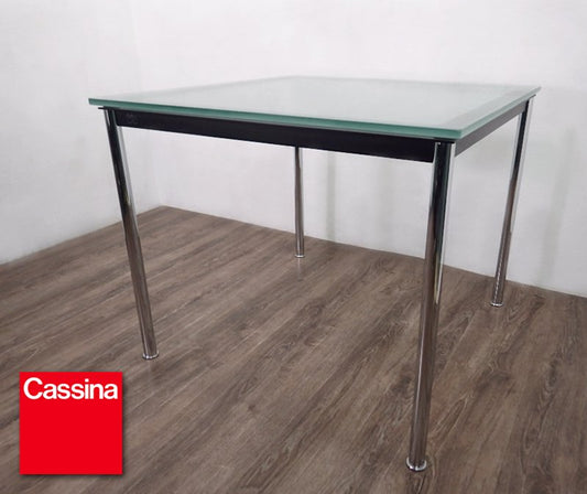 Italy Cassina / カッシーナ ★ 巨匠 " Le Corbusier / ル・コルビュジエ " デザイン ★ 名作 『 LC10 テーブル （ クリア&フロストガラストップ ） 』