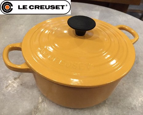 Le Creuset ル・クルーゼ/ココット・ロンド ホーロー鍋 サフランイエロー 18cm♪