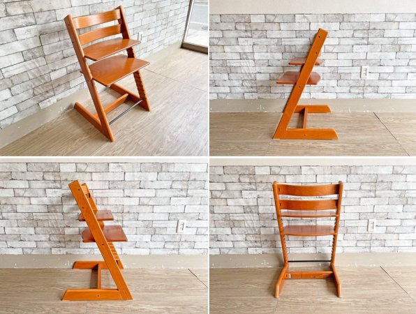 ストッケ STOKKE トリップトラップ TRIPP TRAPP 旧型 ベビーチェア キッズチェア チェリー 高さ調整可 ノルウェー 北欧家具 ●