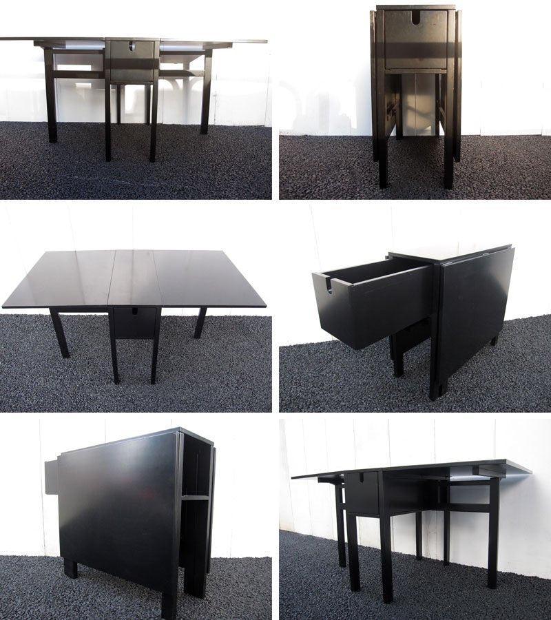 スウェーデン ★ DESIGN HOUSE Stockholm / デザインハウスストックホルム ★ Wingコレクション 『 フォールディングテーブル Drop Leaf 』 ★ ブラック