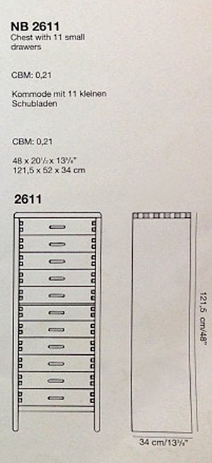 デンマーク Niels Bach Møbelfabrik / ニールスバッハ VTG チーク無垢材 『 トールチェスト NB2611 』 ★