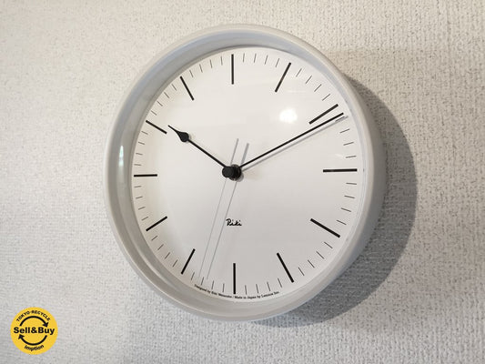 レムノス LEMNOS Riki Steel Clock 電波時計 ウォールクロック 渡辺力 デザイン ホワイト ◎