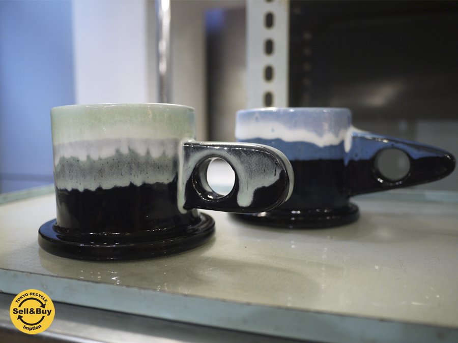 Echo Park Pottery / エコパークポタリー Mug / マグ　Green x Black ●