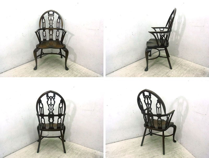 ゴシック ウィンザーチェア イギリス Fauld England 工房製造品 A ◇